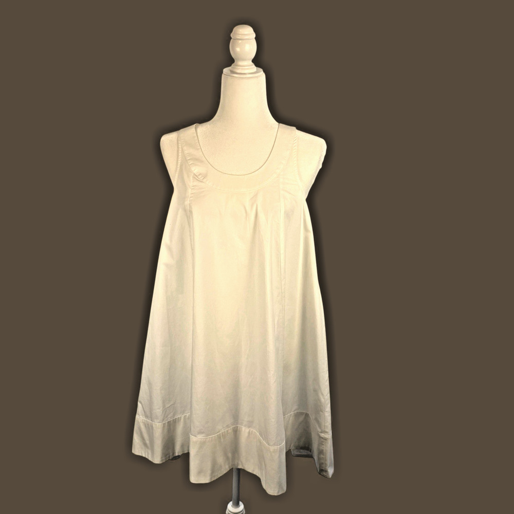 J. CREW Women's Scoopneck Shift Dress Cotton Poplin Dress White Size XS Vacation - Picture 3 of 12